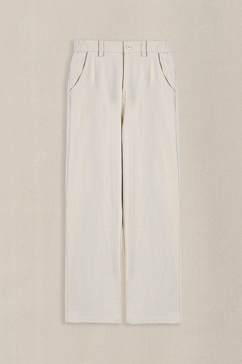 ECRU POCKET TRIM PANTS