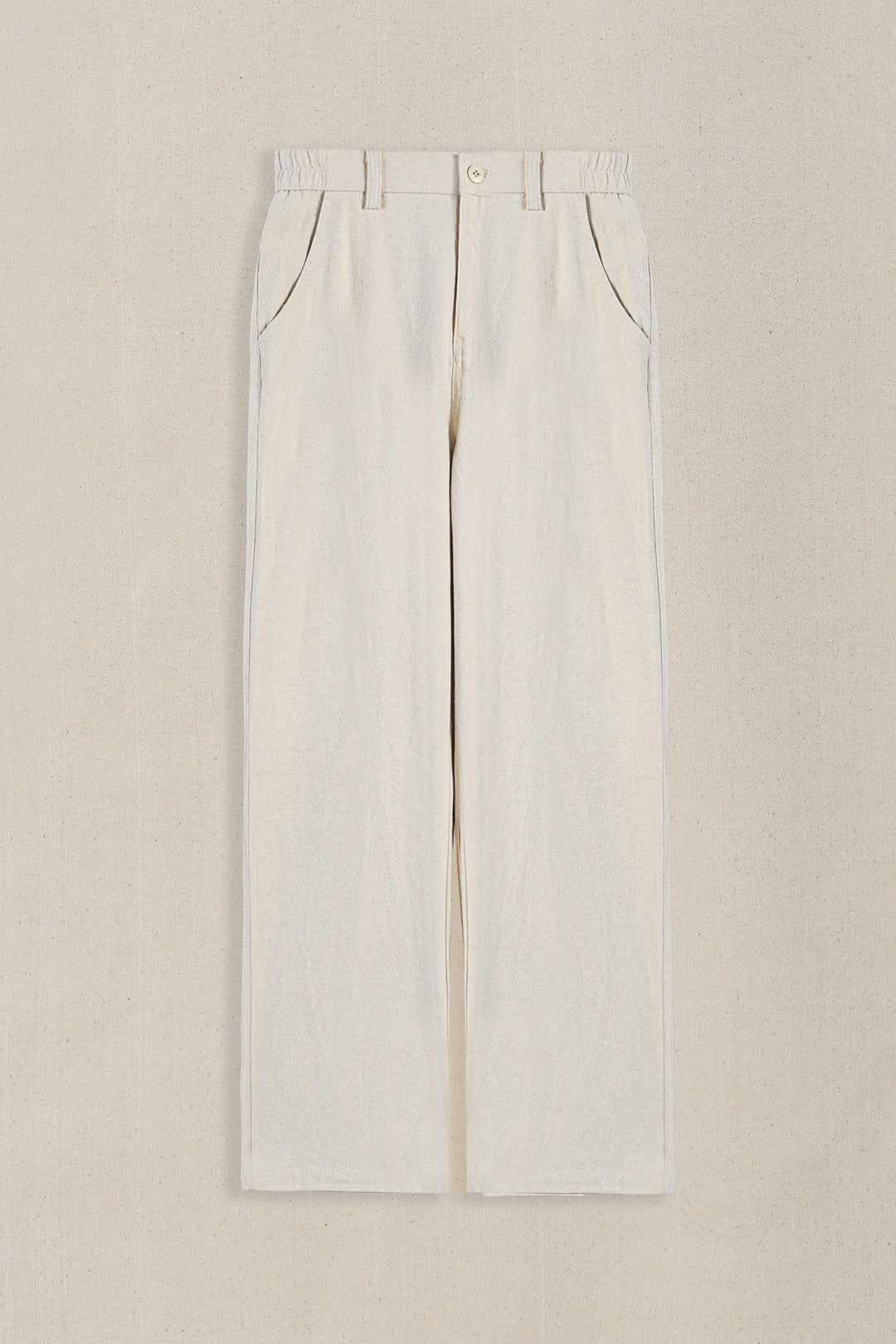 ECRU POCKET TRIM PANTS