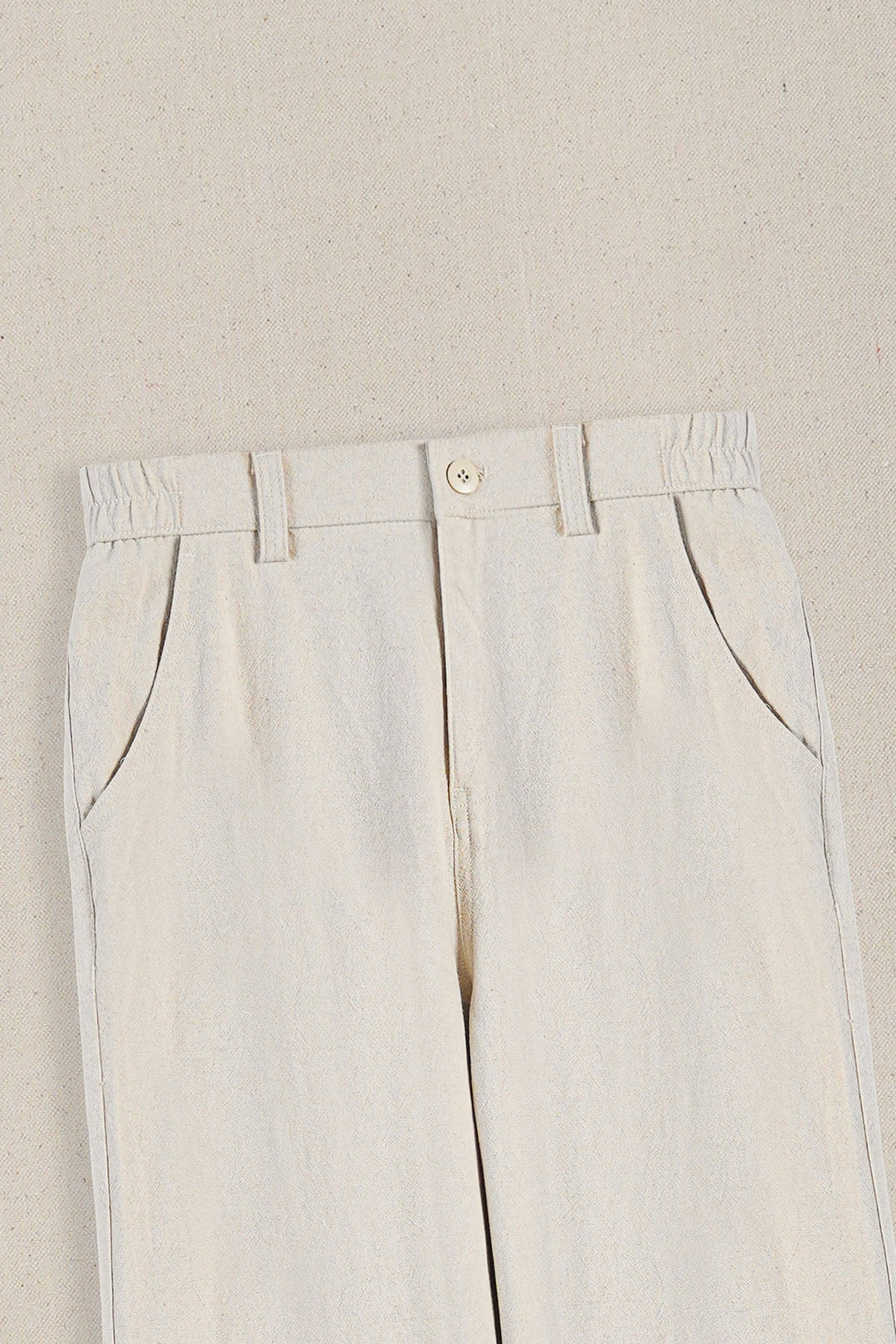ECRU POCKET TRIM PANTS