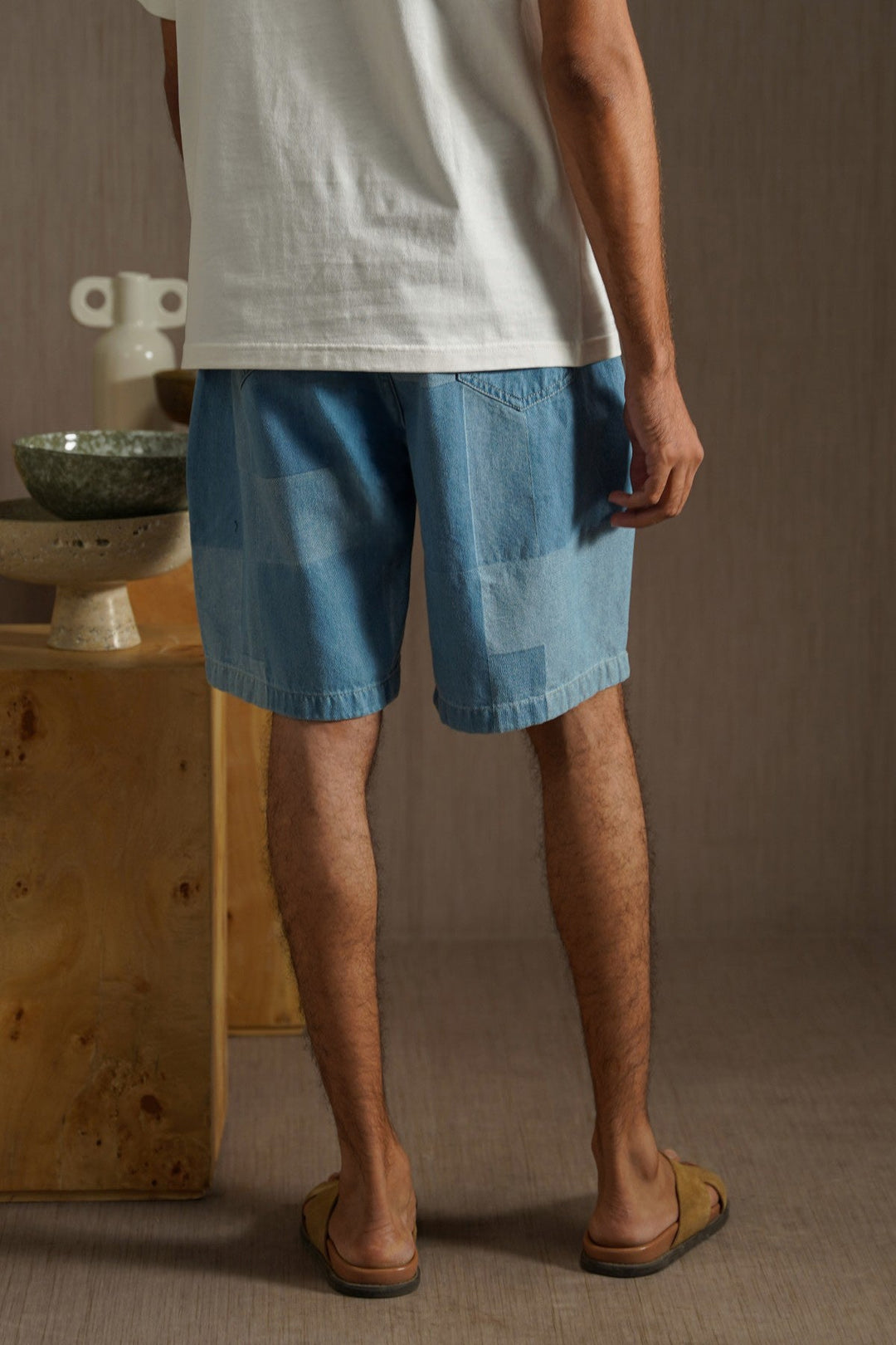 BLUE PATCH EFFECT SHORTS