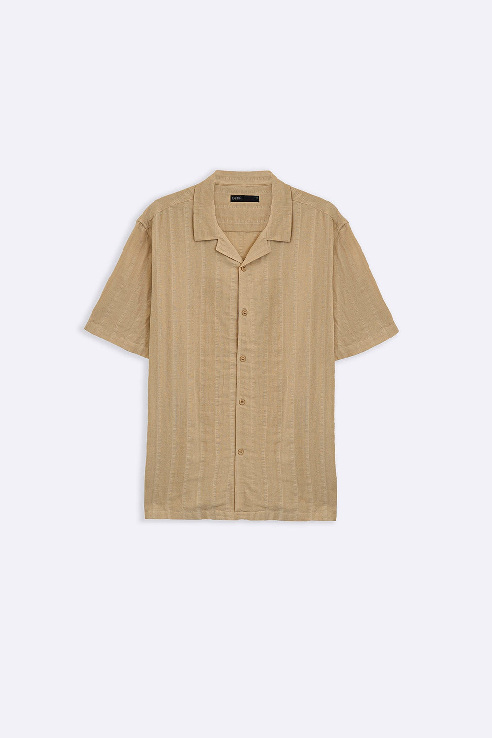 BEIGE CUBAN JACQUARD SHIRT