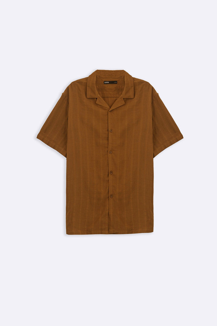 RUST CUBAN JACQUARD SHIRT