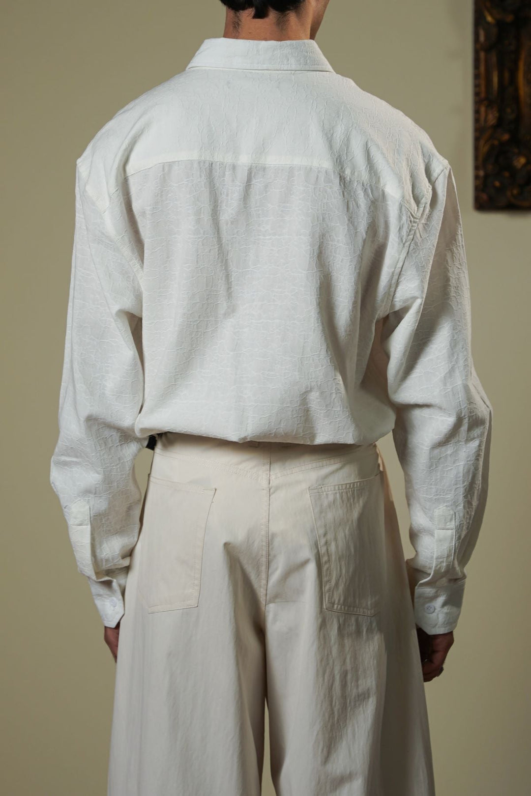 ECRU ABSTRACT JACQUARD SHIRT