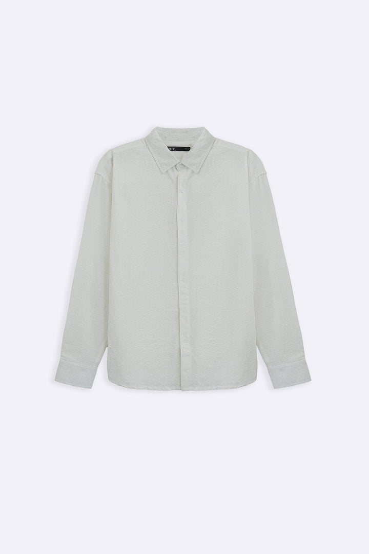 ECRU ABSTRACT JACQUARD SHIRT