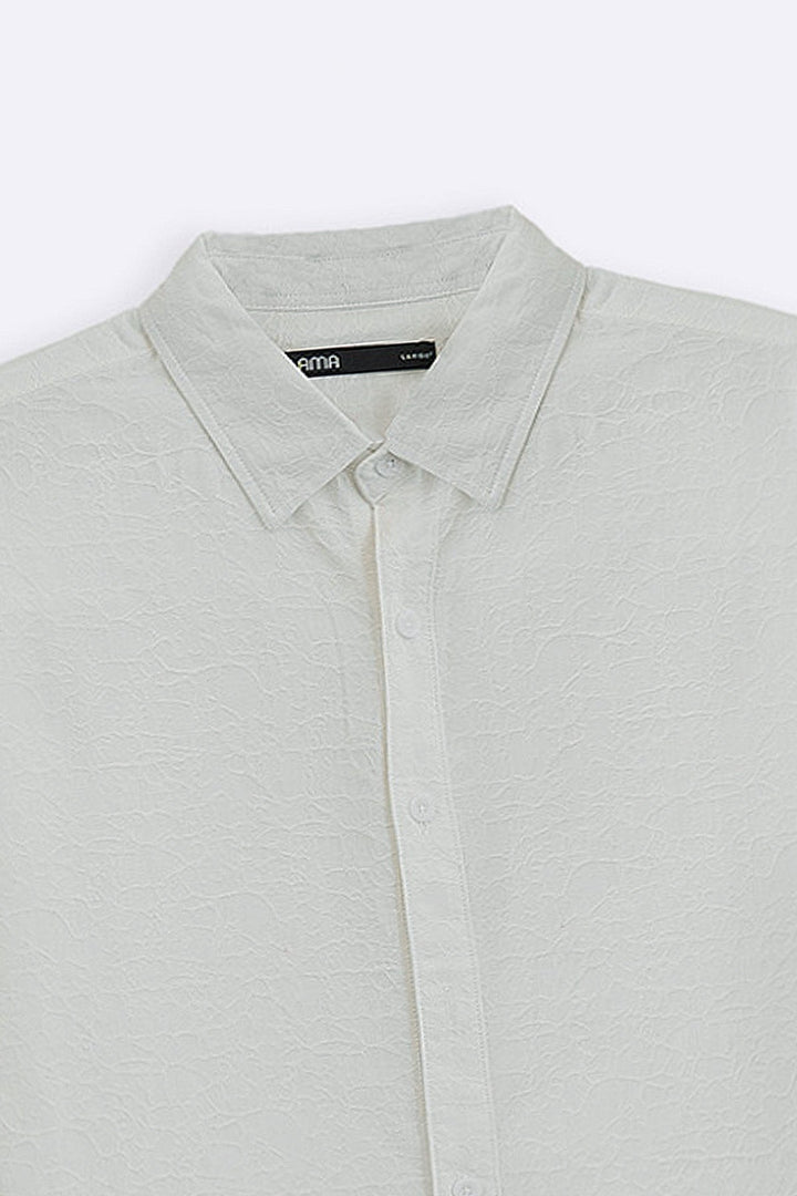 ECRU ABSTRACT JACQUARD SHIRT