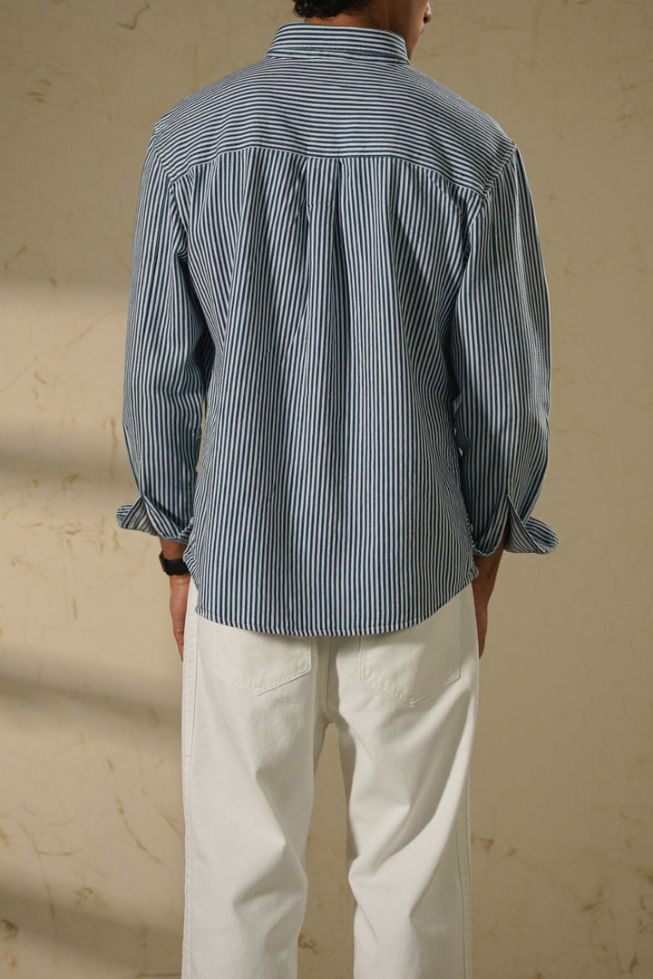BLUE HEAVY COTTON SHIRT