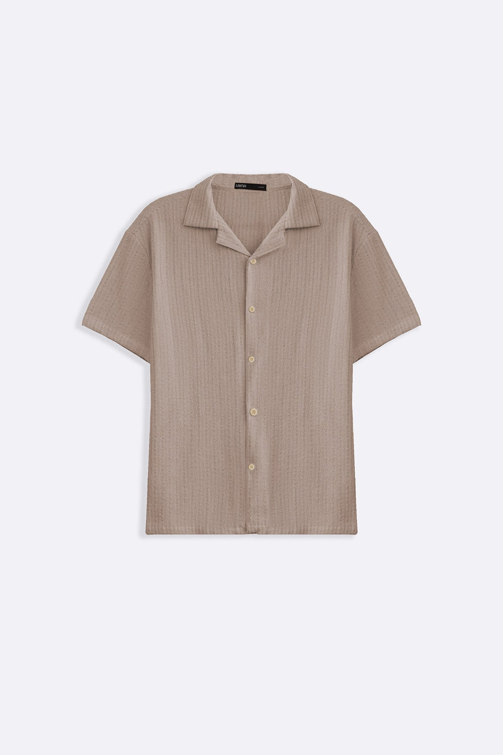 BEIGE TEXTURED RESORT SHIRT