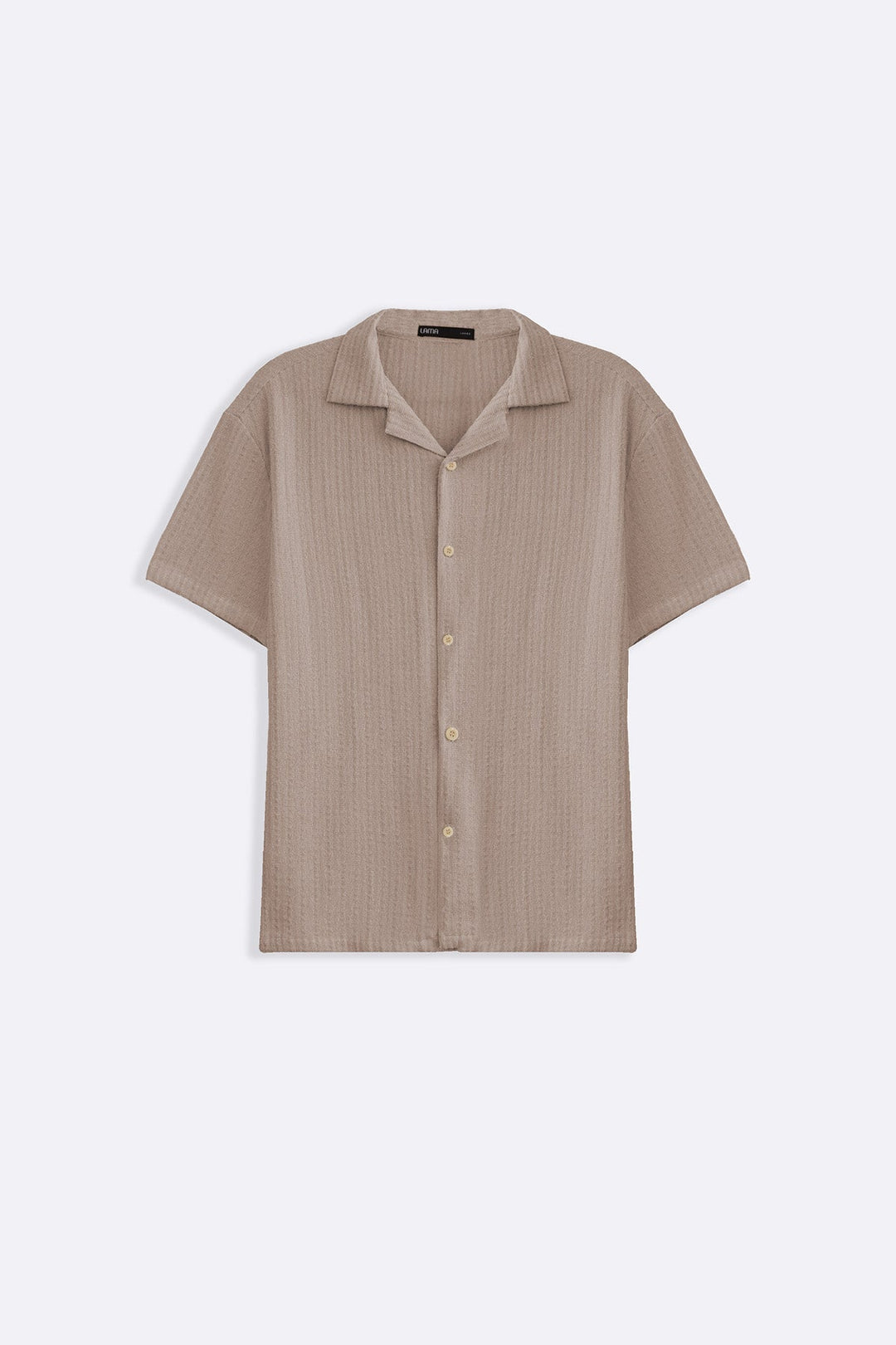BEIGE TEXTURED RESORT SHIRT