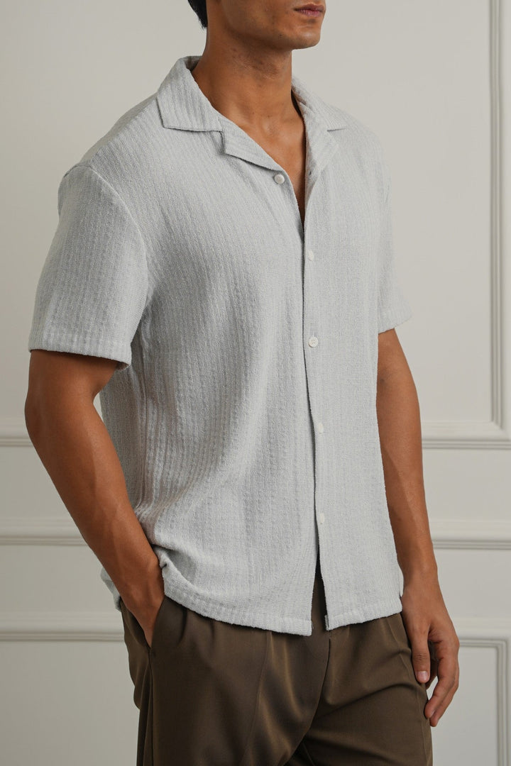 BLUE TEXTURED RESORT SHIRT
