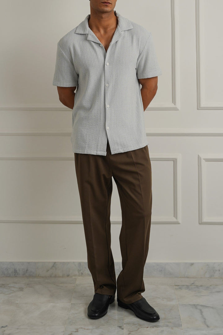 BLUE TEXTURED RESORT SHIRT