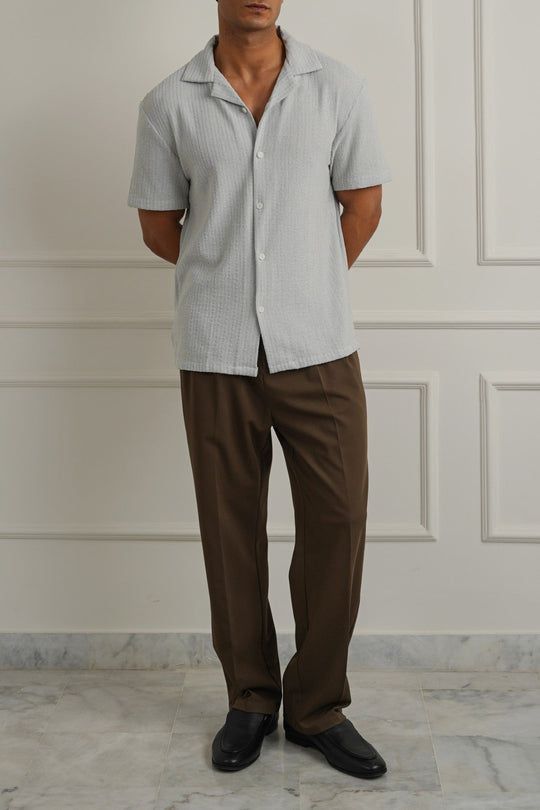 BLUE TEXTURED RESORT SHIRT