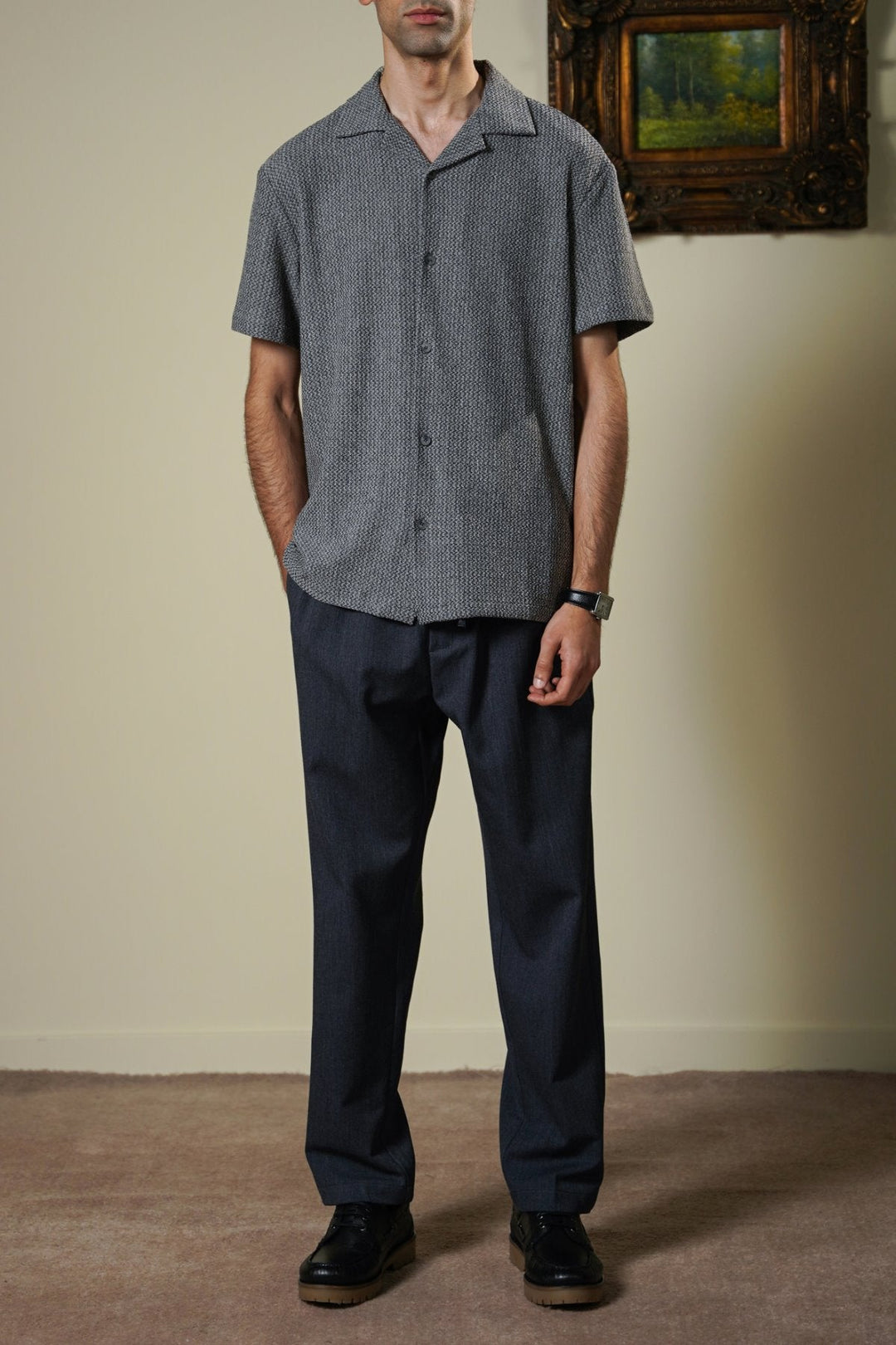 GREY SUMMER LOUNGE SHIRT