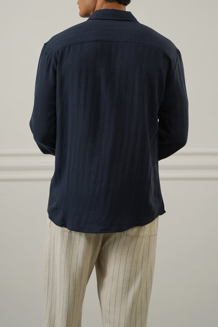NAVY URBAN TEXTURED SHIRT