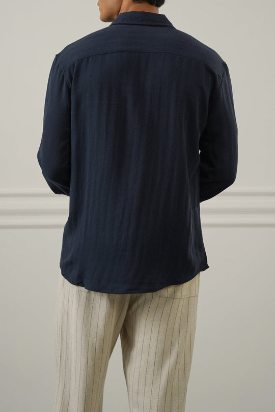 NAVY URBAN TEXTURED SHIRT