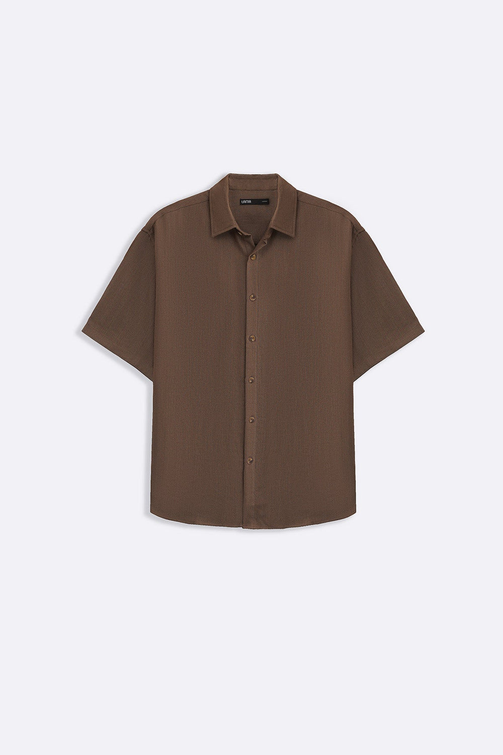 BROWN FLOWY HALF SLEEVES SHIRT