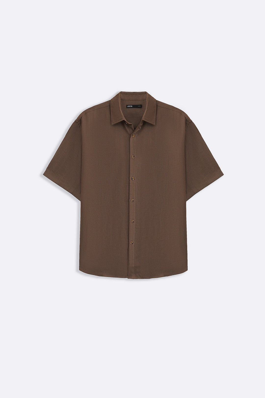 BROWN FLOWY HALF SLEEVES SHIRT