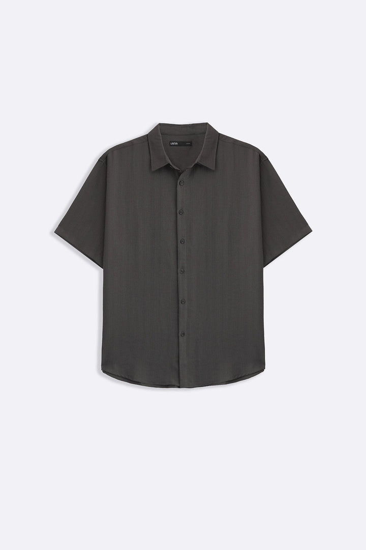 GREY FLOWY HALF SLEEVES SHIRT