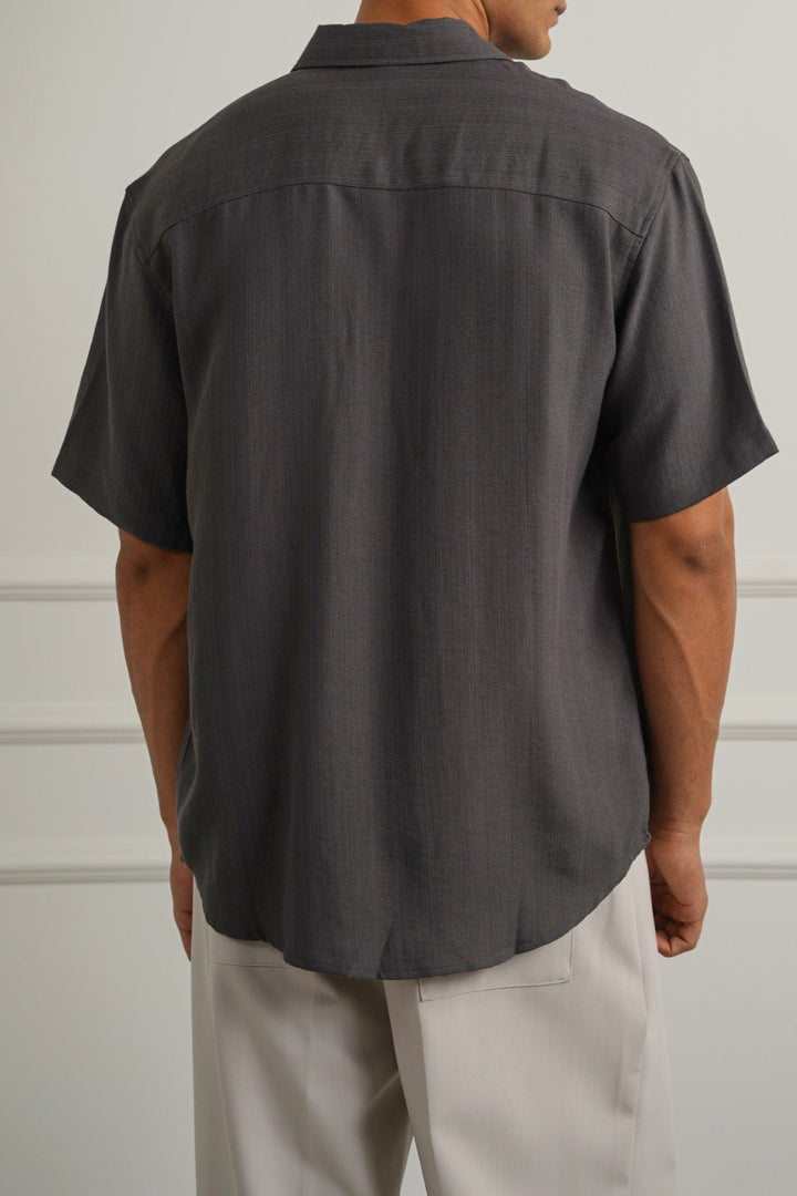 GREY FLOWY HALF SLEEVES SHIRT