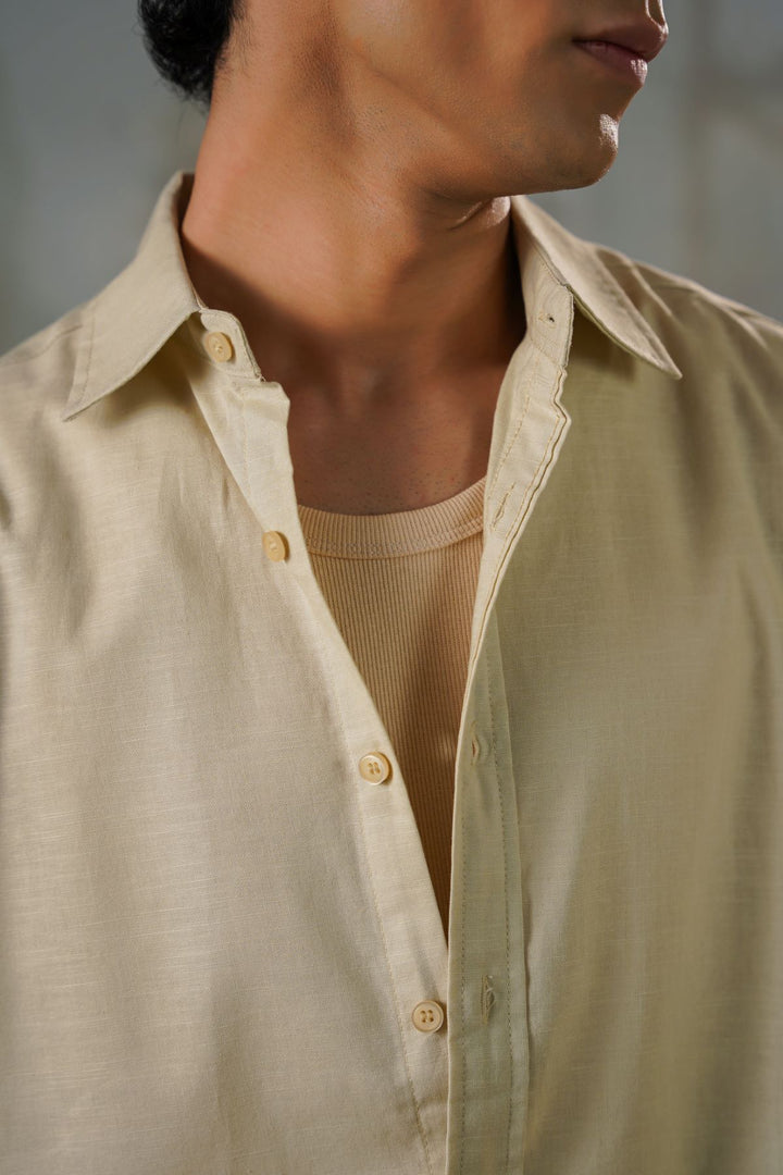 LINEN BLEND BUTTON DOWN SHIRT