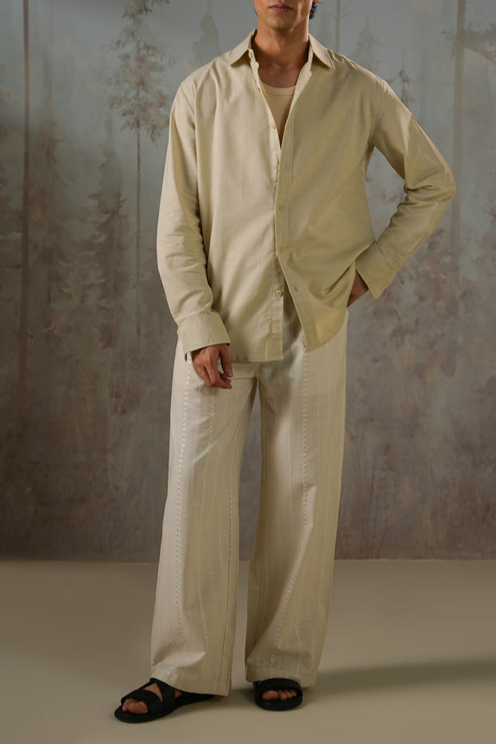 LINEN BLEND BUTTON DOWN SHIRT