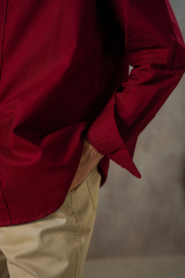 LINEN BLEND BUTTON DOWN SHIRT