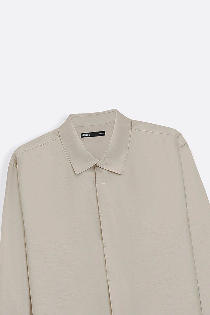 CREAM STONEWASH FLOWY SHIRT