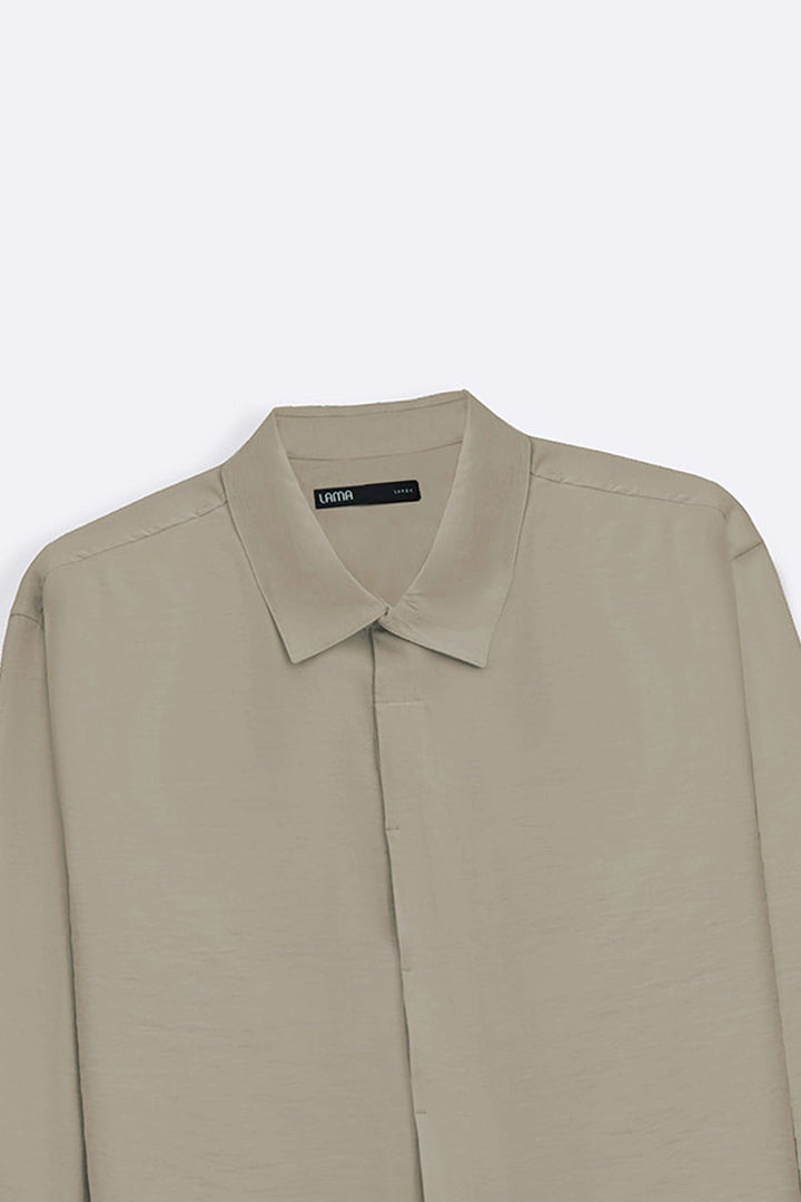 TAUPE STONEWASH FLOWY SHIRT