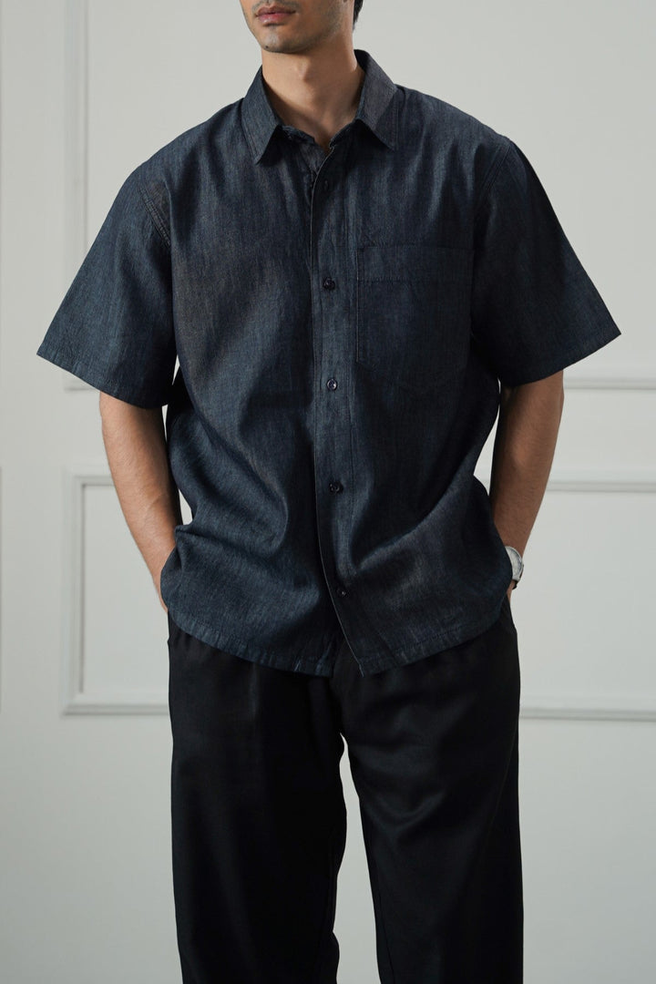 DARK BLUE DARK DENIM SHIRT