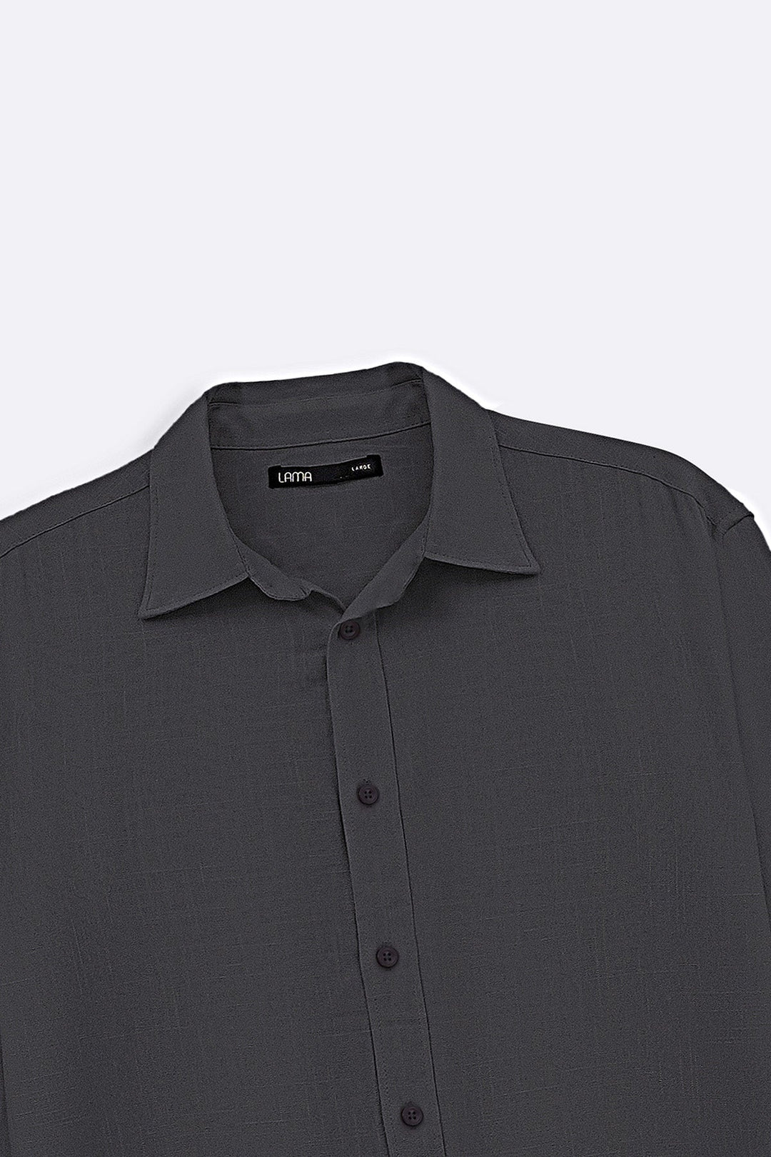 DARK GREY SLUB BUTTON DOWN SHIRT