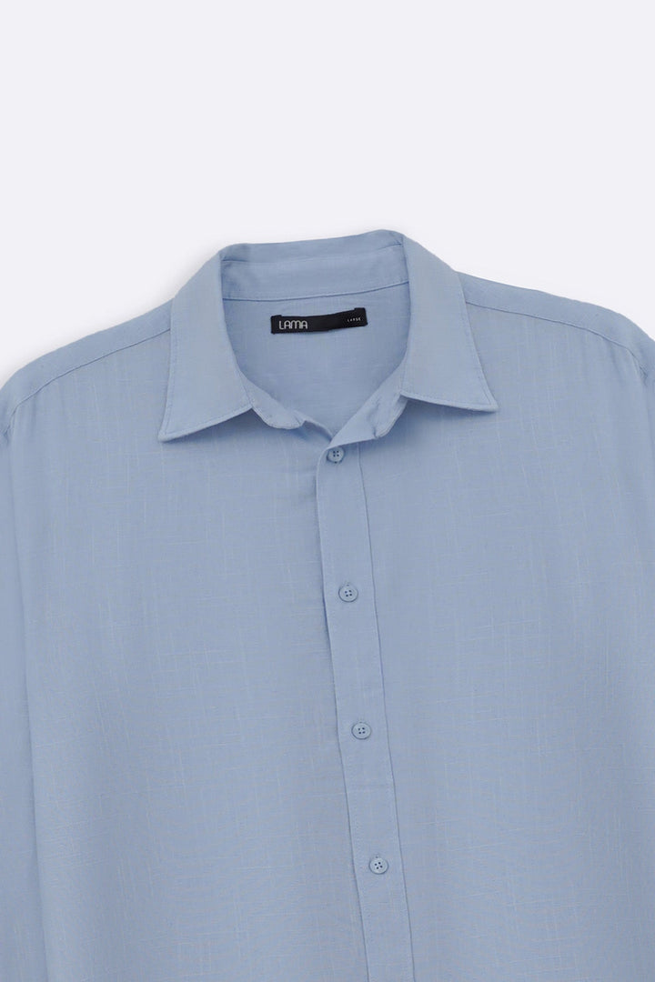 SKY BLUE SLUB BUTTON DOWN SHIRT