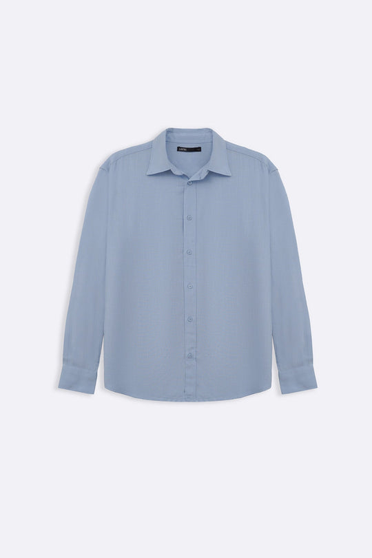 SKY BLUE SLUB BUTTON DOWN SHIRT