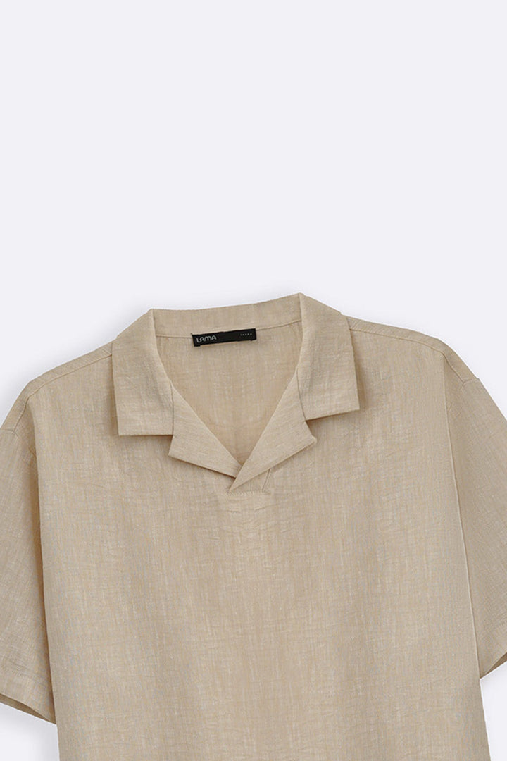 BEIGE RESORT COLLARED SHIRT