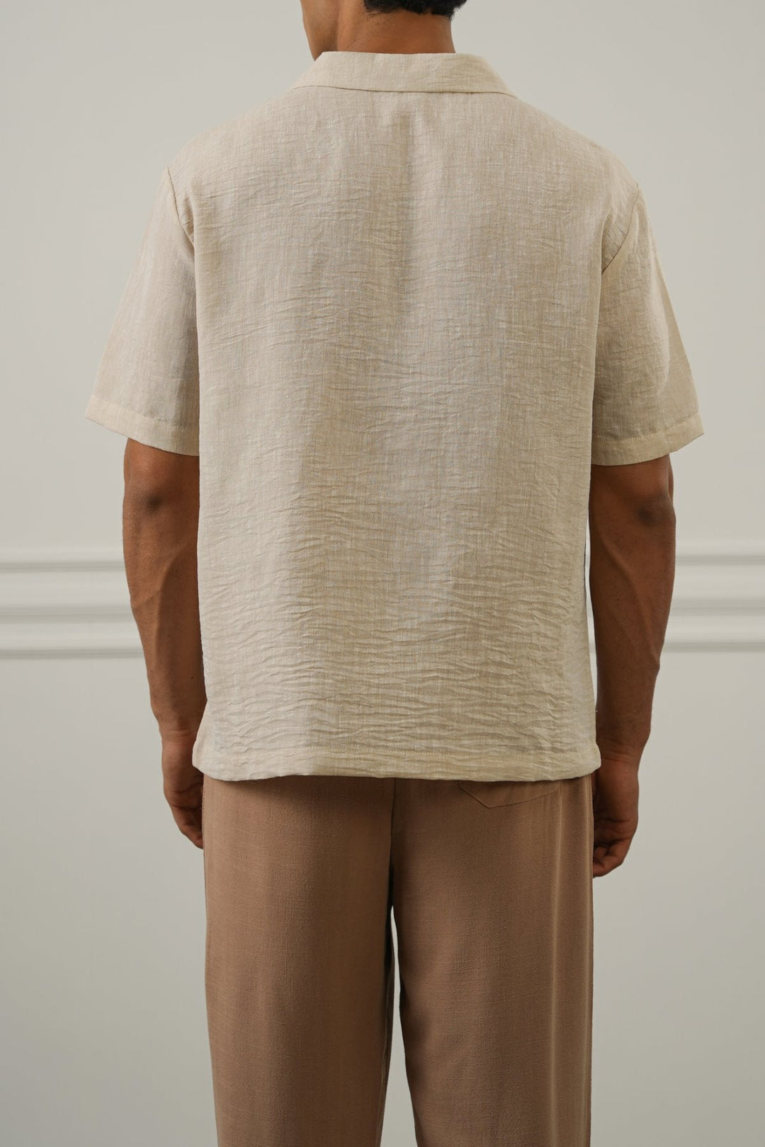 BEIGE RESORT COLLARED SHIRT