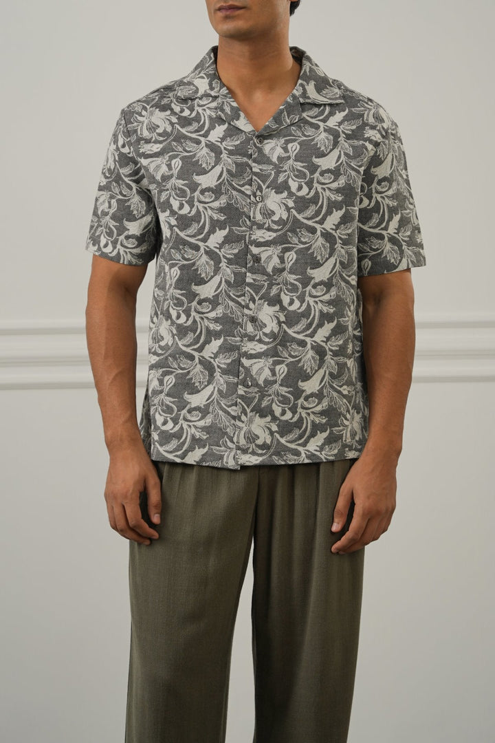 BLACK HERITAGE TEXTURE SHIRT
