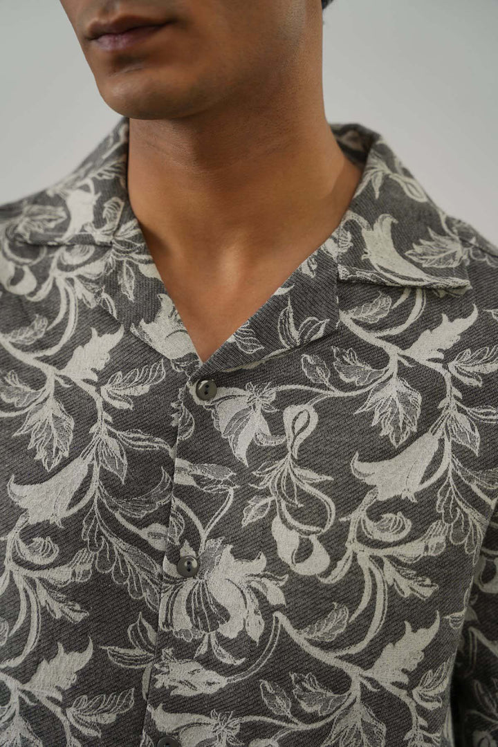 BLACK HERITAGE TEXTURE SHIRT