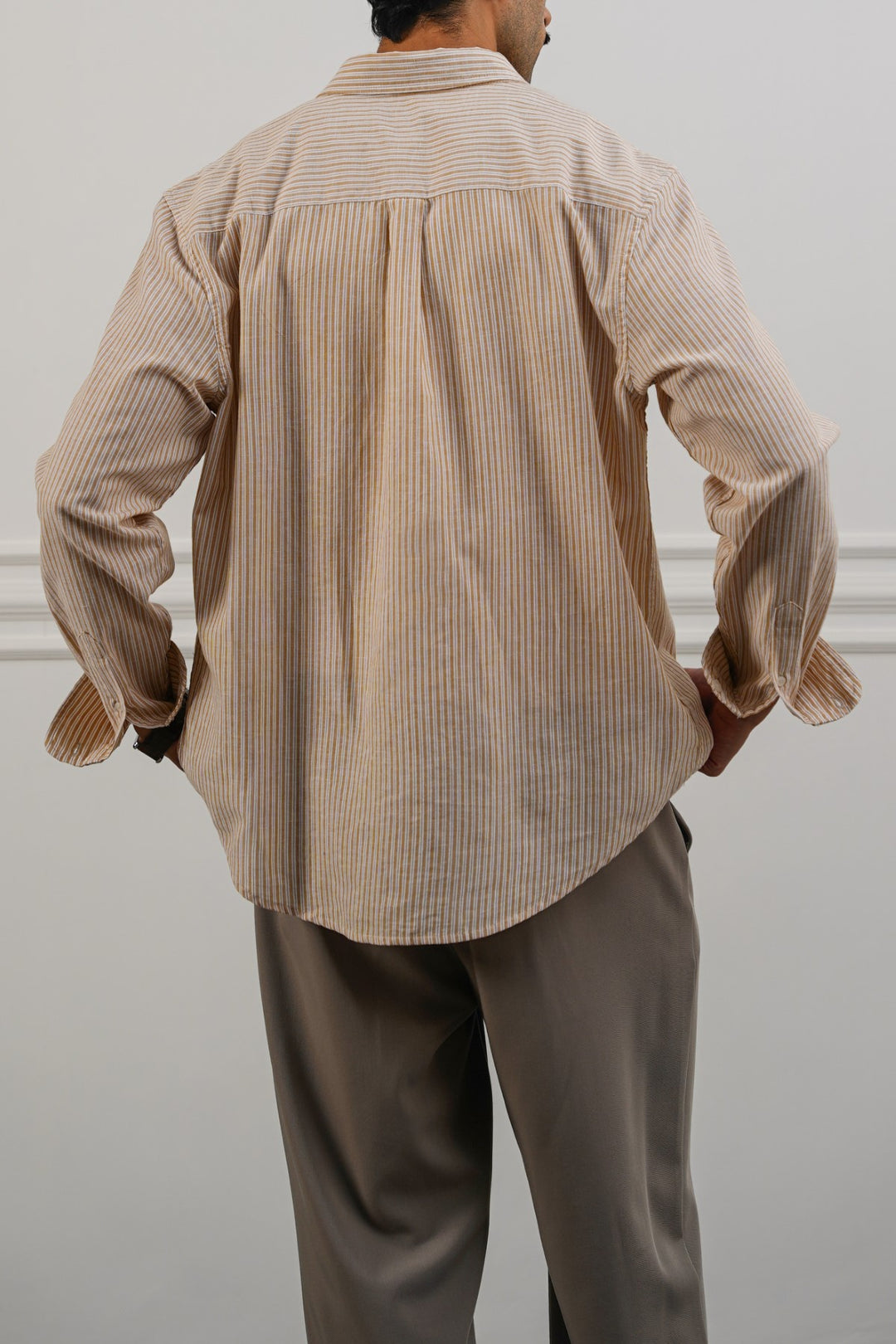 STRIPED LINEN BLEND SHIRT