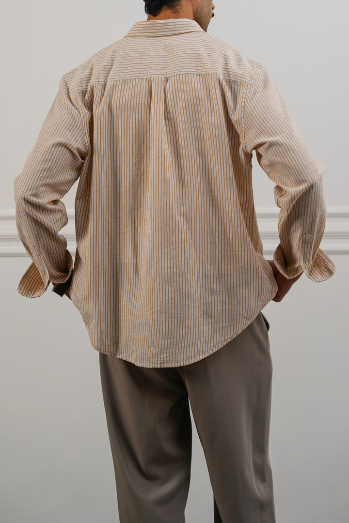 STRIPED LINEN BLEND SHIRT