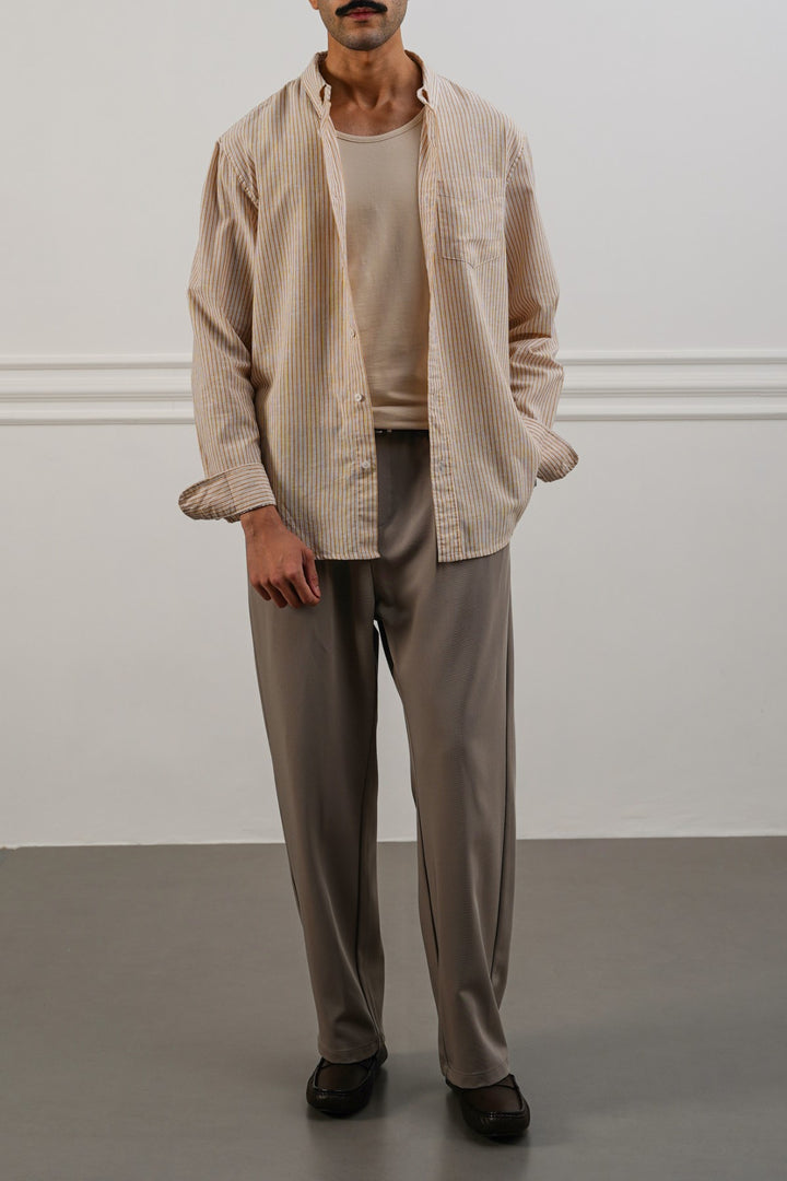 STRIPED LINEN BLEND SHIRT