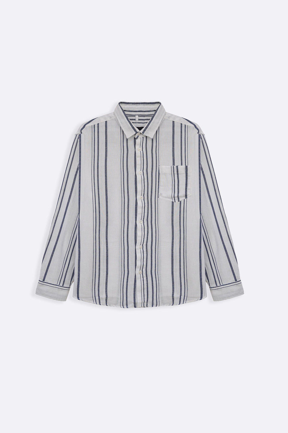 WHITE STRIPED DOBBY SHIRT