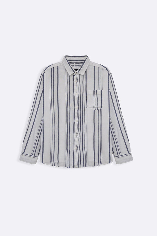 WHITE STRIPED DOBBY SHIRT