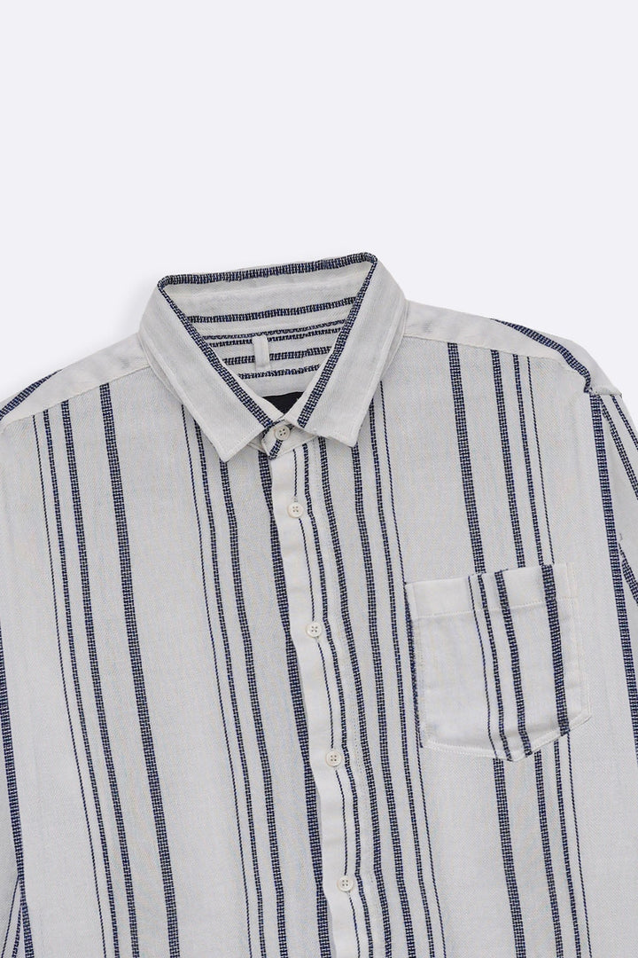 WHITE STRIPED DOBBY SHIRT