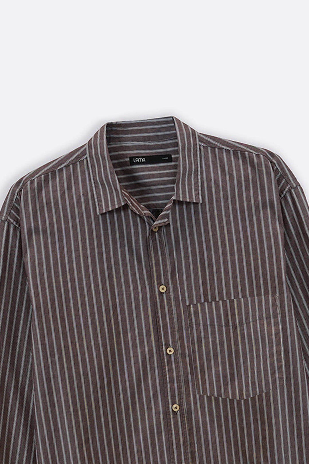 BROWN COTTON STRIPED SHIRT