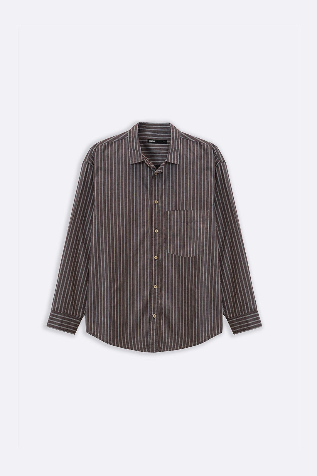 BROWN COTTON STRIPED SHIRT