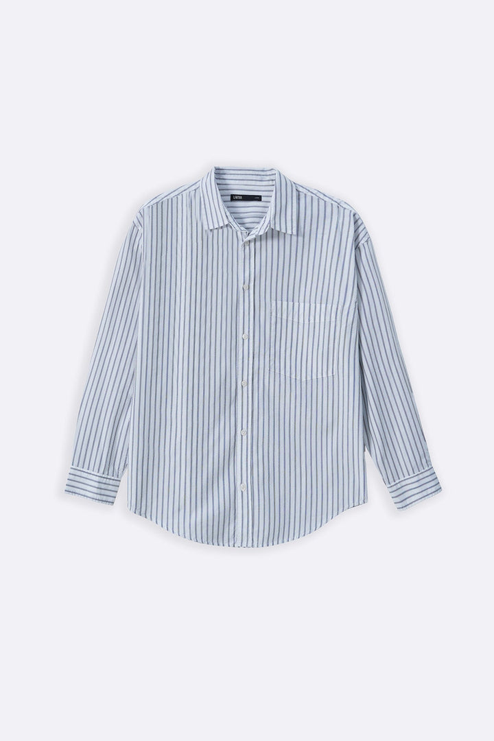 WHITE COTTON STRIPED SHIRT