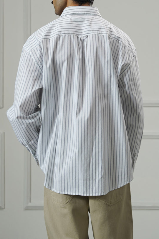 WHITE COTTON STRIPED SHIRT