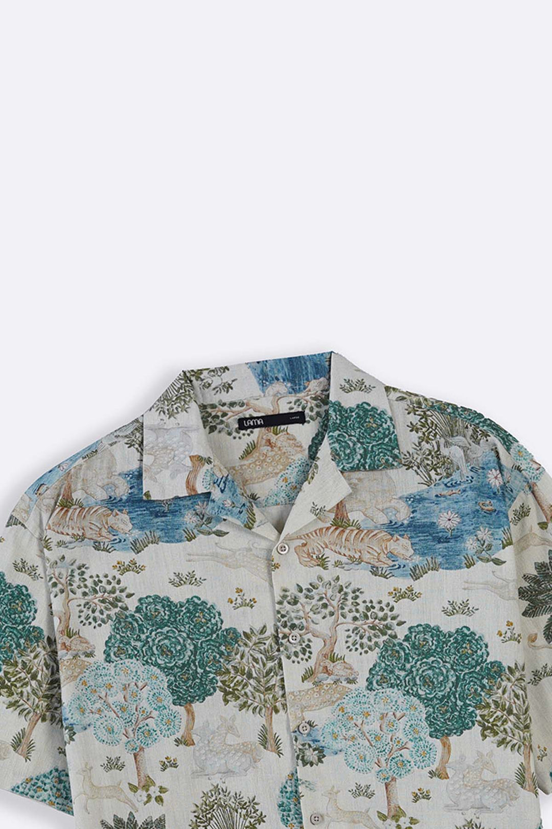ECRU SLUB PRINTED SHIRT