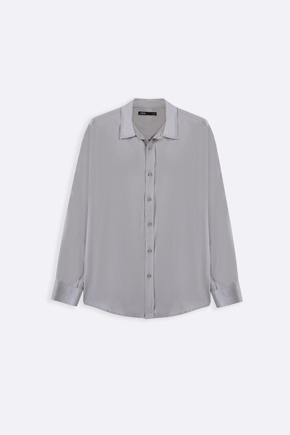 GREY FLOWY COTTON BLEND SHIRT