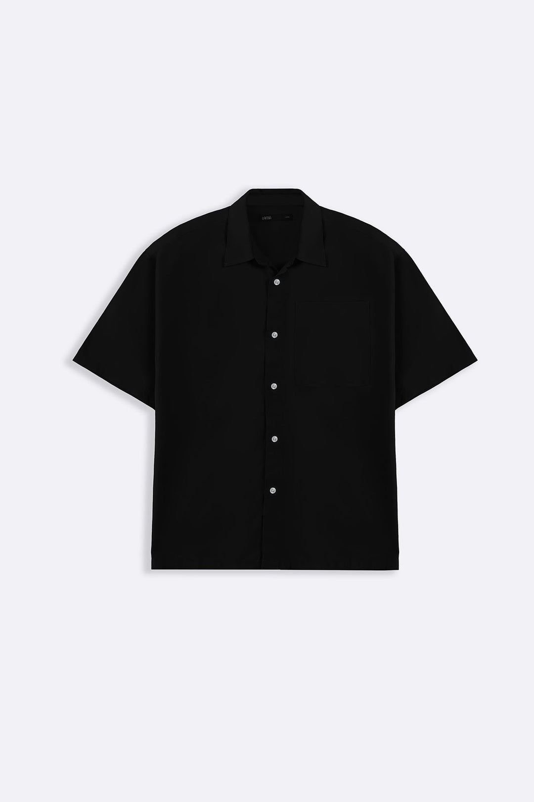 BLACK WASHED EFFECT TENCEL SHIRT