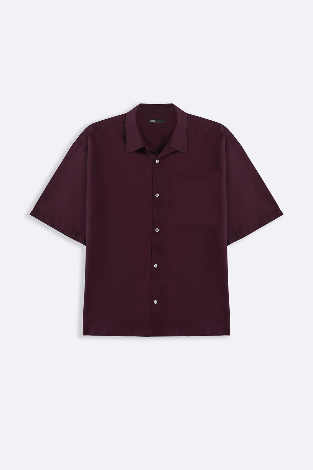MAROON WASHED EFFECT TENCEL SHIRT