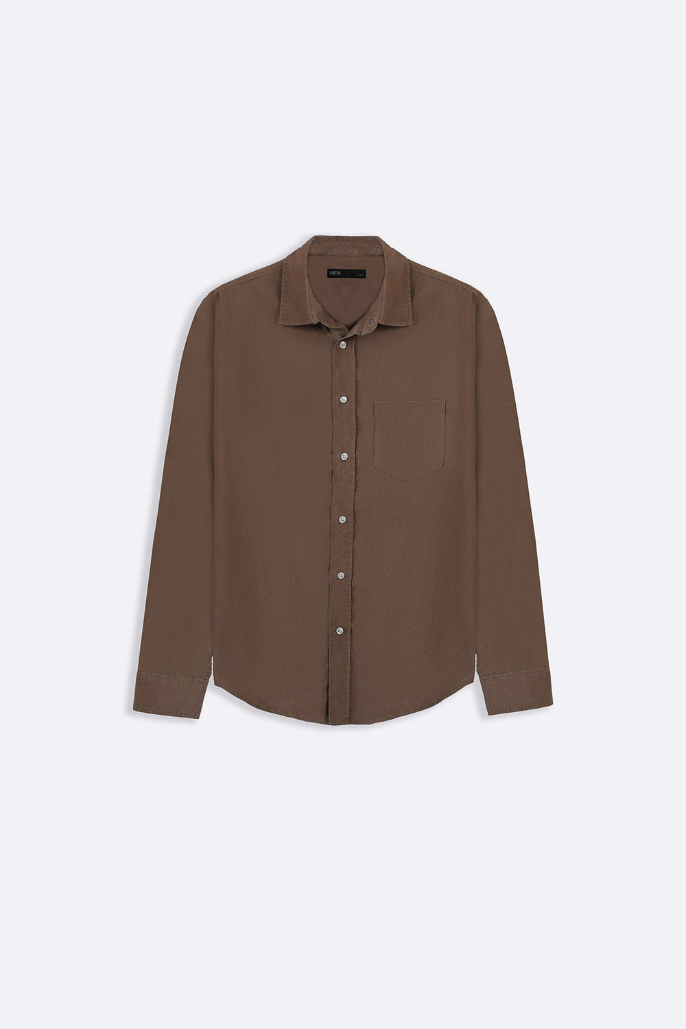 BROWN EASY LYOCELL LINEN SHIRT